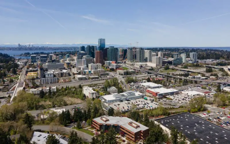 Bellevue Downtown aerial 3 April 2023