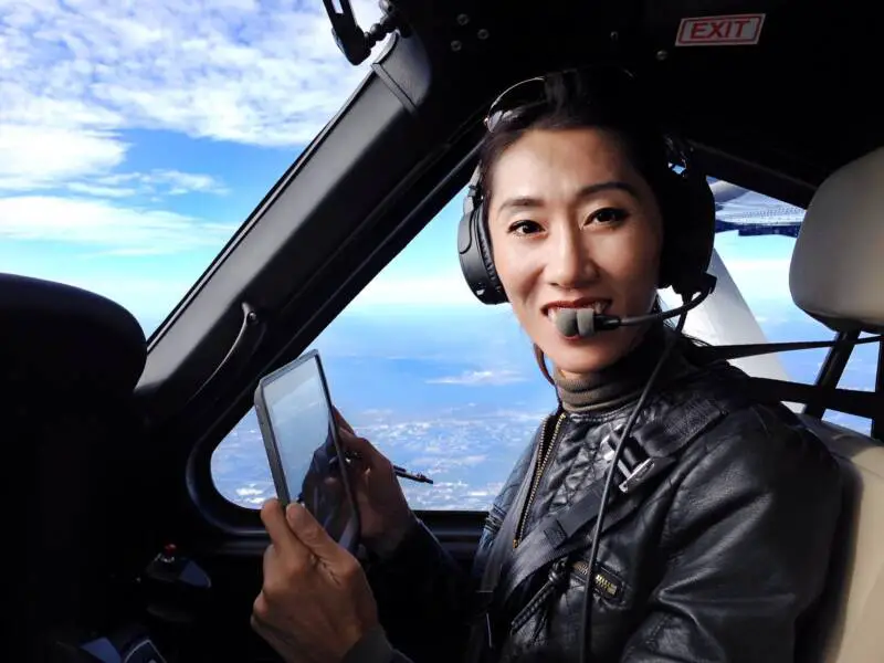 Julie Wang en route to an AOPA fly in