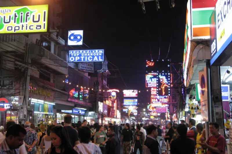 Pattaya Walking Street at night Thailand